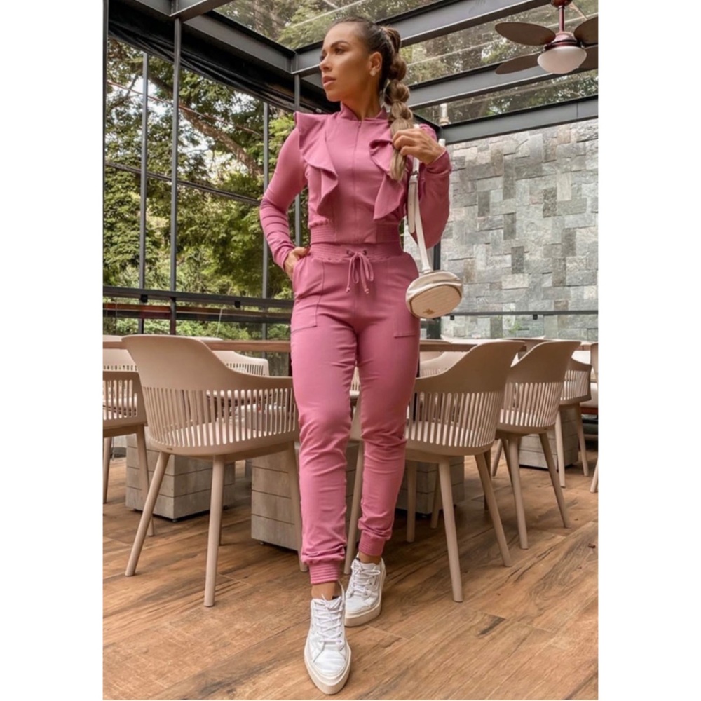 Ruffled Rose Sweatsuit